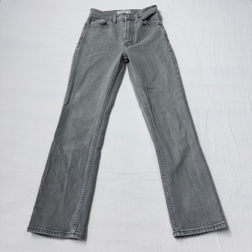 Abercrombie & Fitch Ankle Straight Ultra High Rise Grey Jeans Womens 24/00